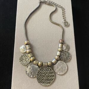 Erica Lyons Two Tone Rustic Medallions Necklace